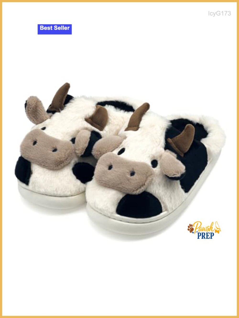 Fluffy Faux Fur Cow Slippers for Women Men Cute Cartoon House Slippers Indoor